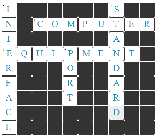 Пример кроссворда в классе (источник https://github.com/MichaelWehar/Crossword-Layout-Generator)