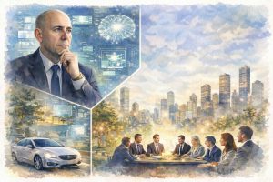 Superintelligence concept showing artificial intelligence surpassing human intelligence and shaping the future of humanity