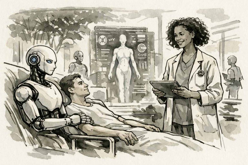 AI healing technologies featured in The Age of A.I. Episode 2 including Project Euphonia speech restoration and retinal screening for diabetic retinopathy