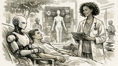 AI healing technologies featured in The Age of A.I. Episode 2 including Project Euphonia speech restoration and retinal screening for diabetic retinopathy