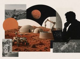 AI SpaceFactory's MARSHA vertical cylindrical 3D-printed Mars habitat prototype featured in The Age of A.I. Season 1 Episode 5 documentary.