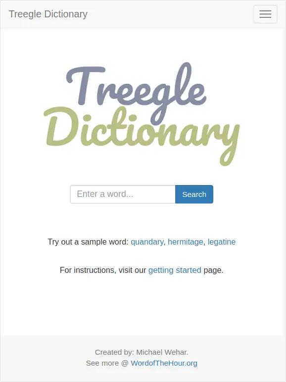 Treegle Dictionary Screenshot