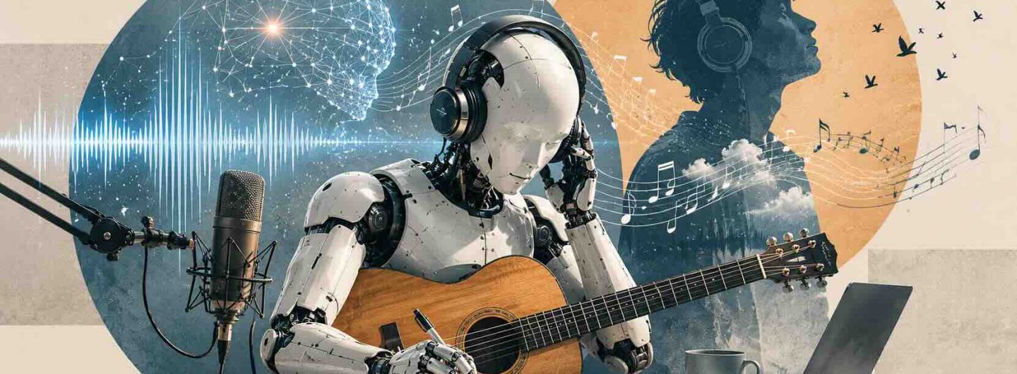 AI powered song writer generating music from text prompts using deep learning transformer models