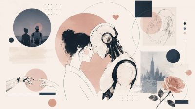 A humanoid robot and a human hand reaching toward each other, symbolizing the growing emotional connection between people and AI companions in the era of robotic romance.