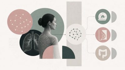 AI-powered personalized cancer screening technology analyzing patient data for early detection and risk stratification