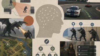 AI-powered video game characters interacting with players in a dynamic open world environment using machine learning and neural networks.