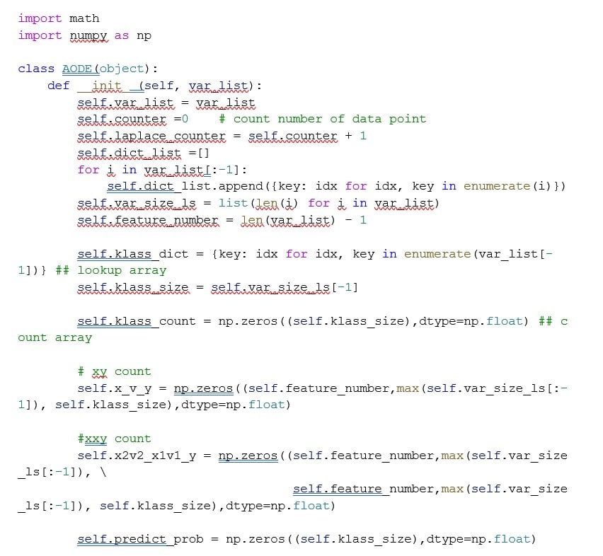 AODE Algorithm in Python