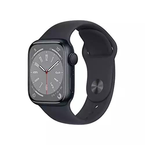 Apple Watch Series 8 [GPS 41mm] Smart Watch w/ Midnight Aluminum Case with Midnight Sport Band.