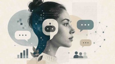 Infographic on chatbot development trends showing market growth, agentic AI, RAG grounding, and voice adoption through 2026.