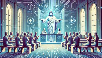 AI Jesus Welcomes Worshippers in Confessional