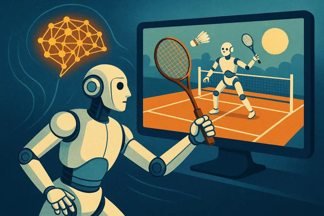 Robot Learns Badminton via AI Simulation
