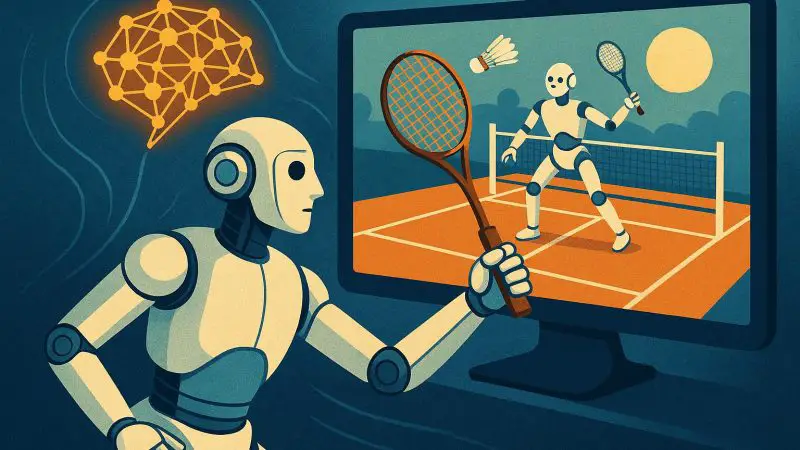 Robot Learns Badminton via AI Simulation